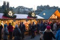 EDINBURGH, SCOTLAND, UK Ã¢â¬â December 08, 2014 - People walking among german christmas market stalls in Edinburgh, Scotland, UK